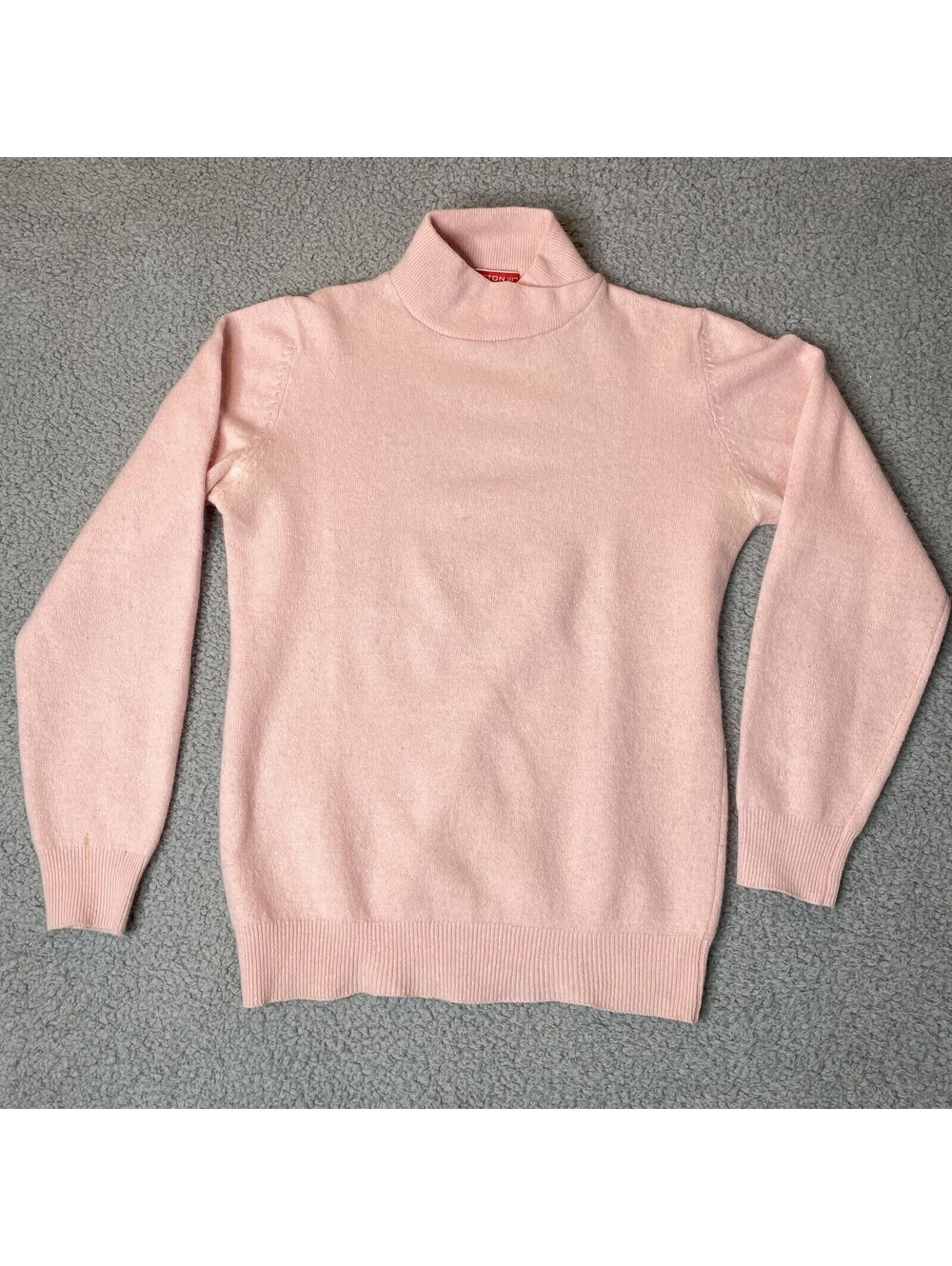 Vintage Halston III  Sweater Large Pink Lambswool Angora Rabbit Hair Pullover